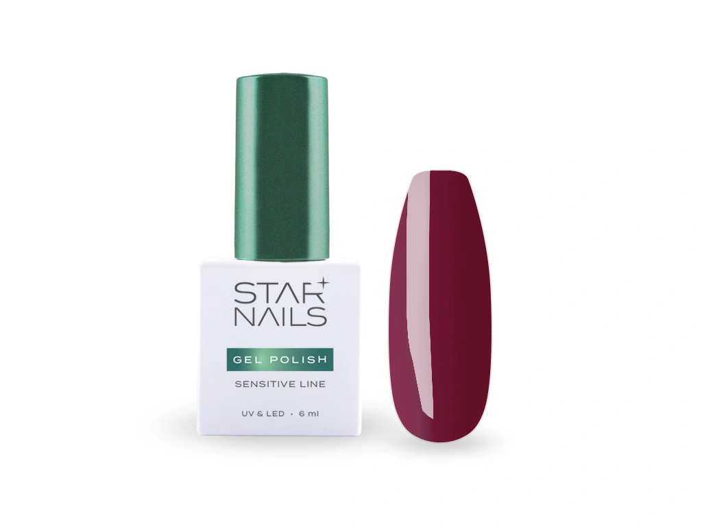 STARNAILS Sensitive Line gel lak 624 Asper - hlboká vínová červená