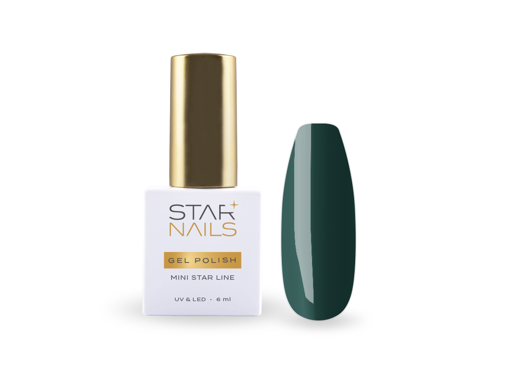 STARNAILS Mini Star gel lak 078 Grace - moderná zelená pre vianočnú manikúru