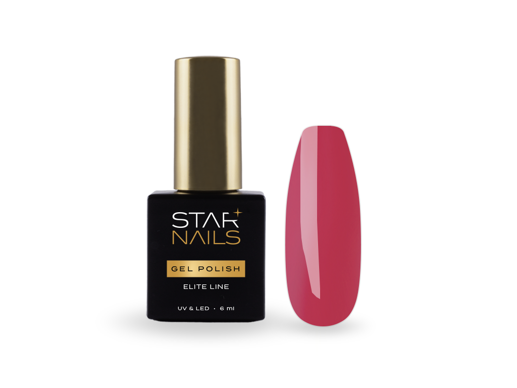 STARNAILS Elite Line gel lak 213 Boras - malinová červená pre vianočnú manikúru