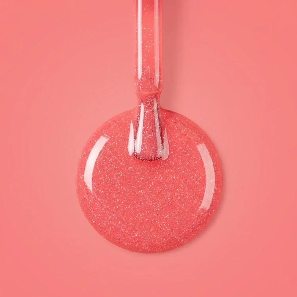 Gel lak Flashing Lights 023 Calypso – neónovo koralovo ružový odtieň s trblietavým efektom