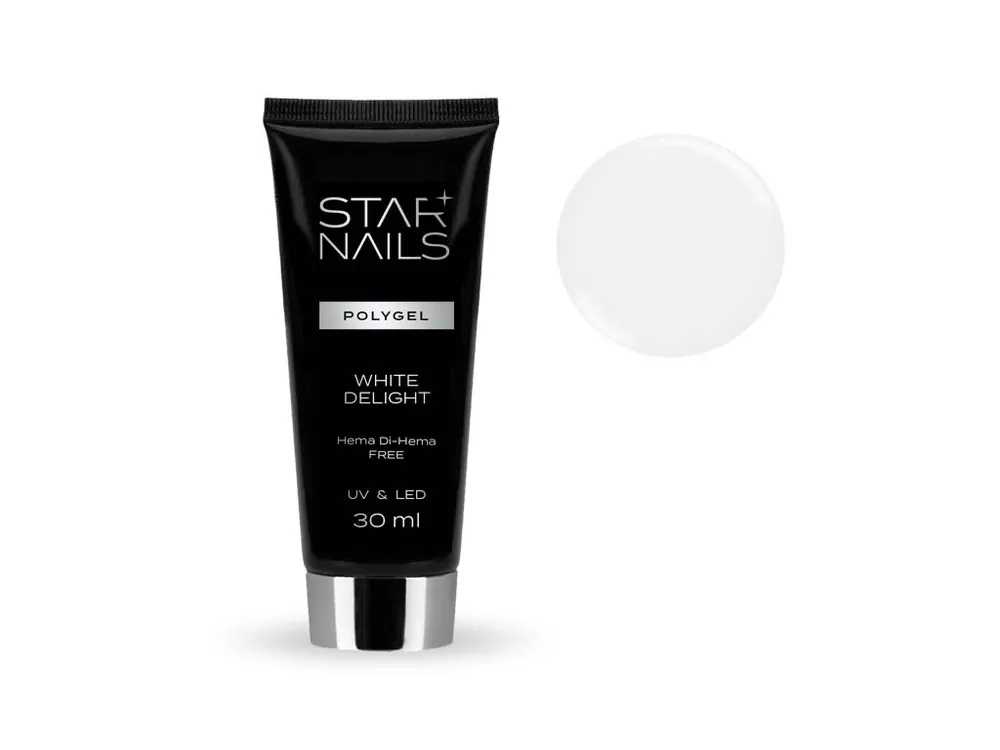 UV/LED Polygel STARNAILS Whie Delight 002 - aplik&aacute;cia