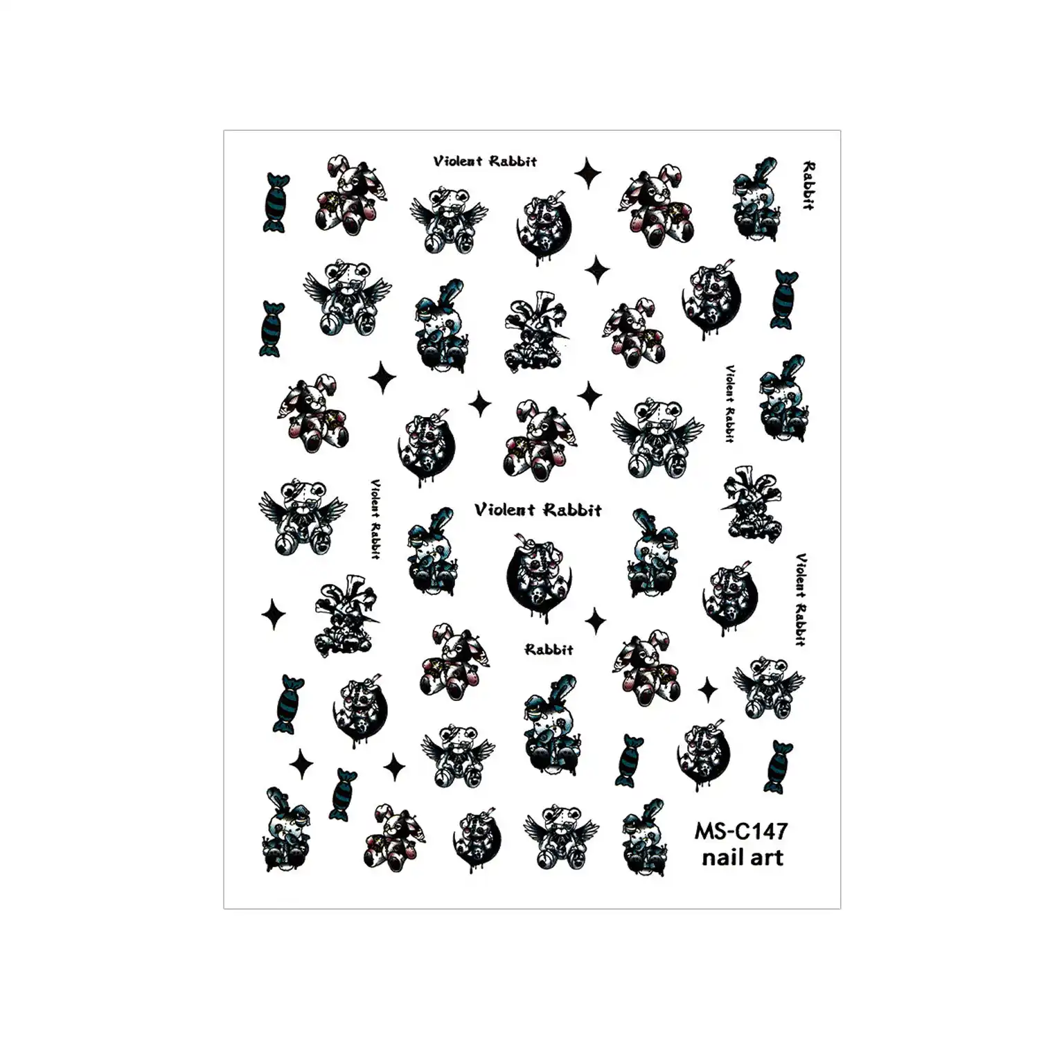 Balenie samolepiek na nechty Happy Halloween MS-C147