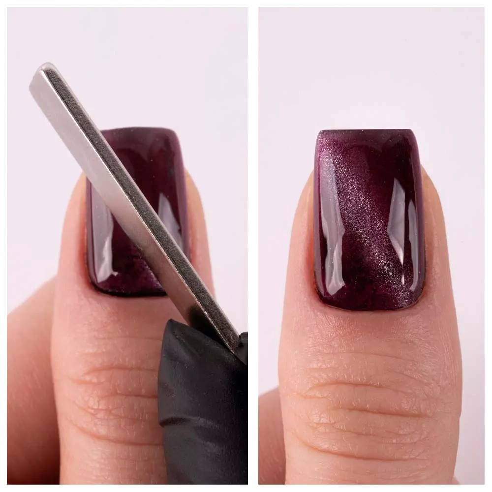 Postup pr&aacute;ce s ploch&yacute;m magnetom pre Cat Eye efekt &ndash; uk&aacute;žka aplik&aacute;cie