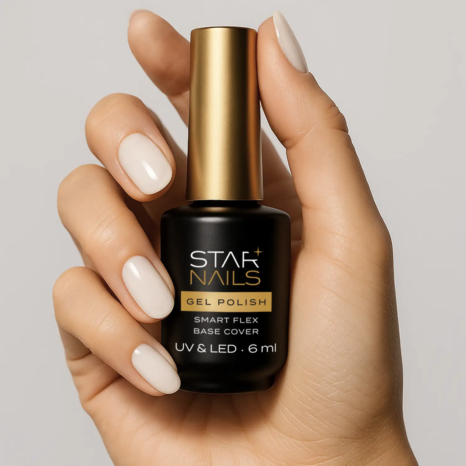 UV/LED Gel Polish Smart Flex Base Cover, 6ml &ndash; mliečne biela kamufl&aacute;žna fiber b&aacute;za