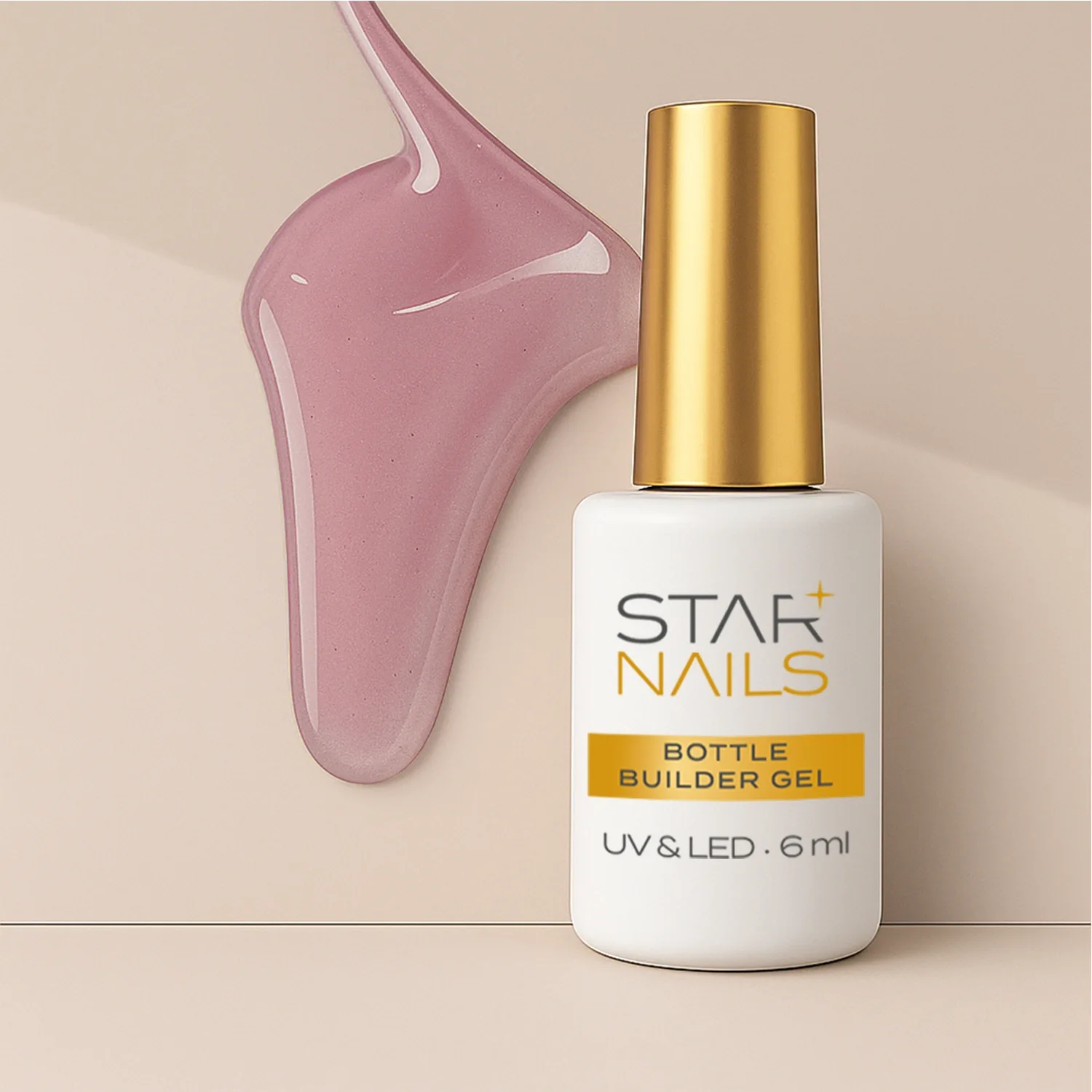 UV/LED Gel Bottle Builder Smoky Pink &ndash; aplik&aacute;cia krok za krokom