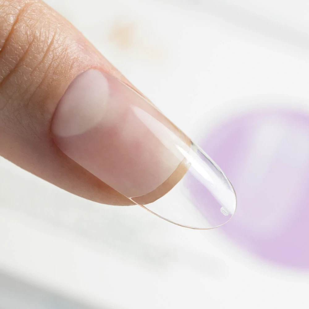 Gel Tipy CLEAR oválne – aplikácia gel tipu na prírodný necht