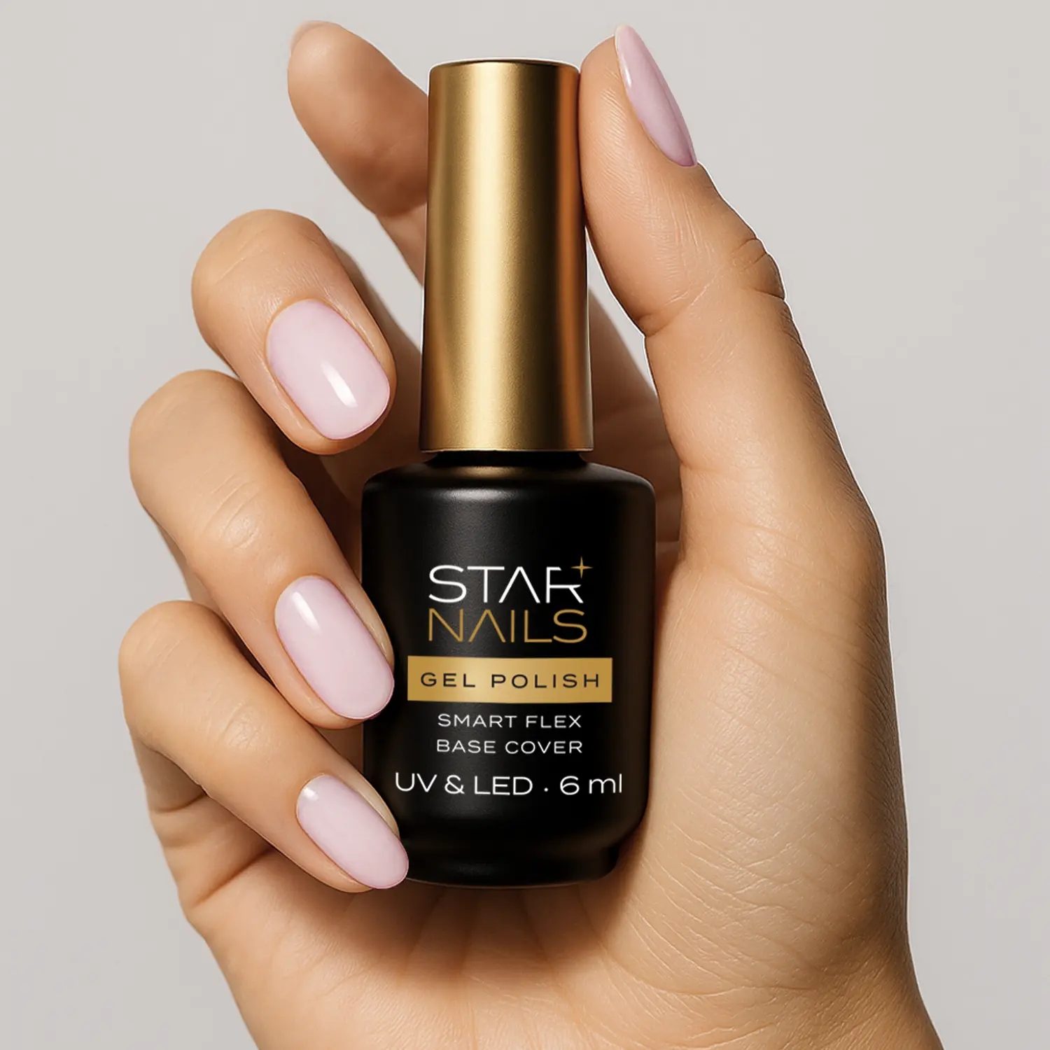 UV/LED Gel Polish Smart Flex Base Cover, 6ml &ndash; svetloružov&aacute; kamufl&aacute;žna fiber b&aacute;za